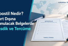 Apostil nedir konulu kapakta temsili apostil belgesi, tercüme evrakları ve Kurumsal Tercüme marka adı