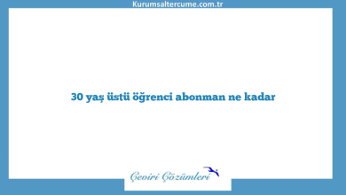 30 yaş üstü öğrenci abonman ne kadar