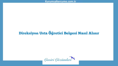 Direksiyon Usta Öğretici Belgesi Nasıl Alınır