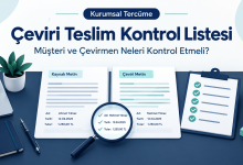 çeviri teslim kontrol listesi